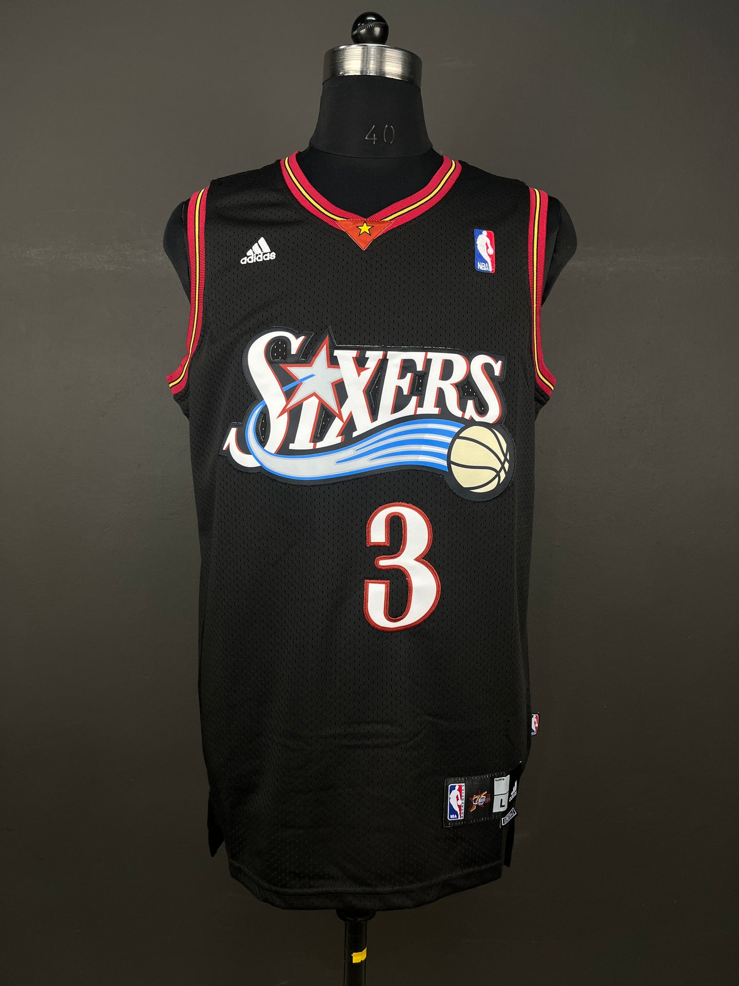 IVERSON 3 Black Philadelphia 76ers NBA Jersey