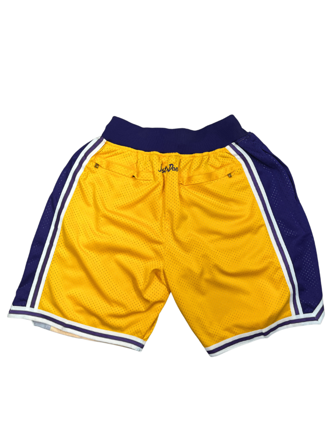 Lakers Yellow Shorts Full Embroidery