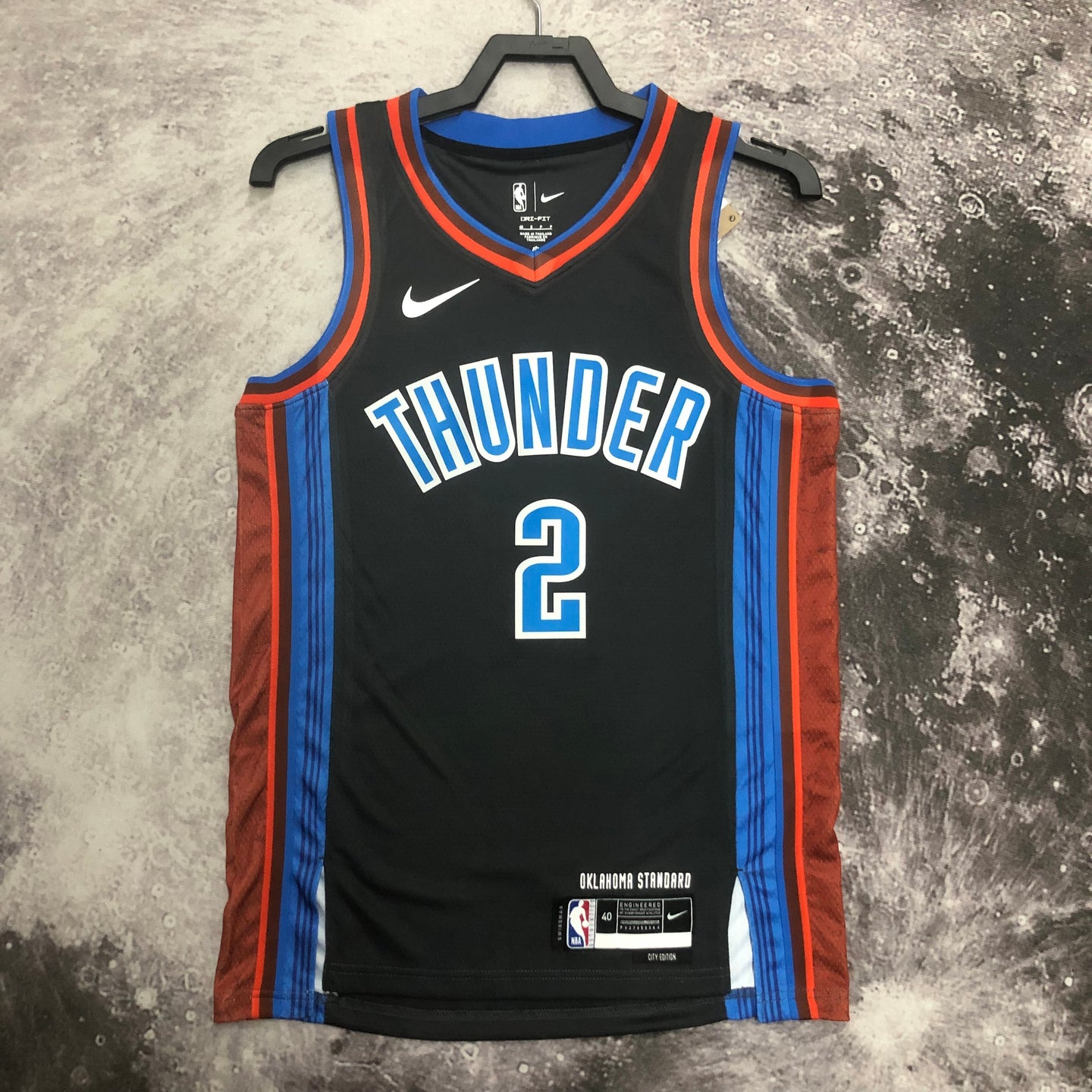 GILGEOUS-ALEXANDER 2 Black Oklahoma City Thunder Heat Pressed Edition NBA Jersey