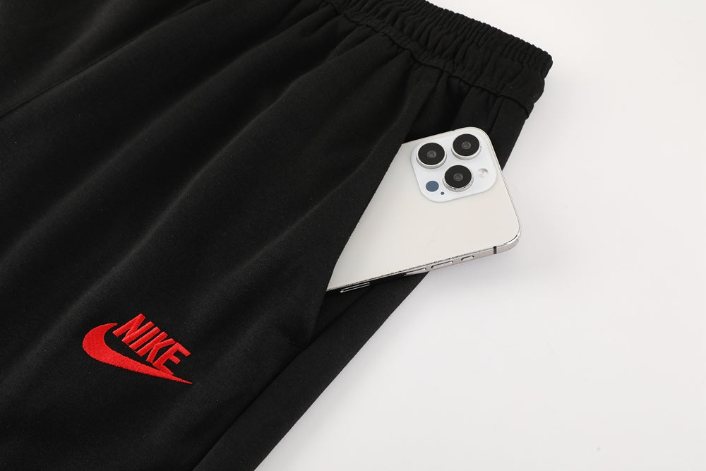 NIKE Tech Fleece Black Red Logo