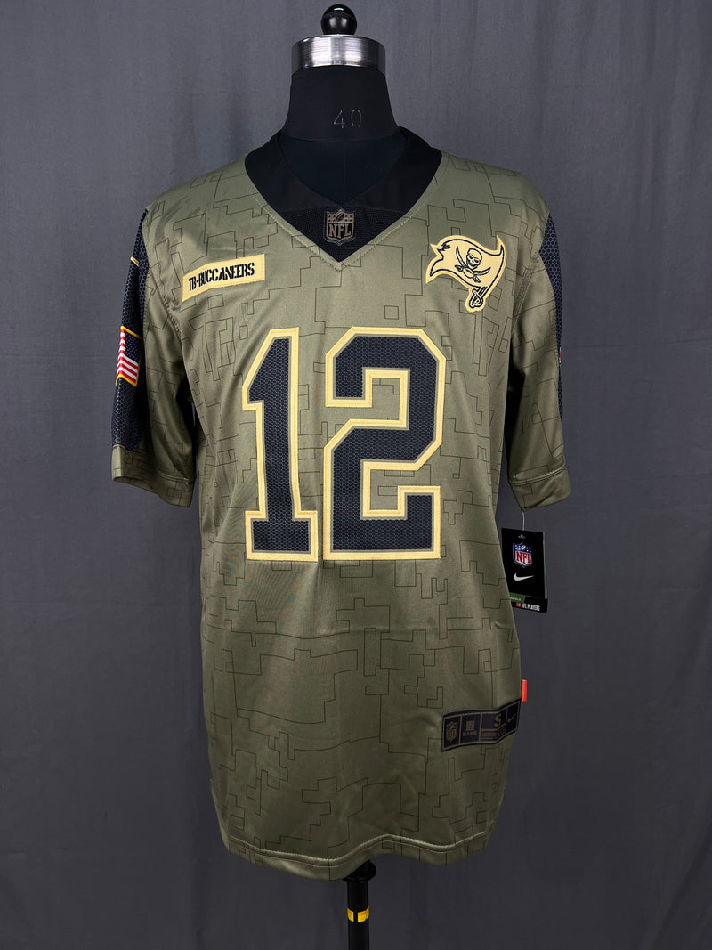 BRADY 12 Olive Green Tampa Bay Buccaneers NFL Jersey