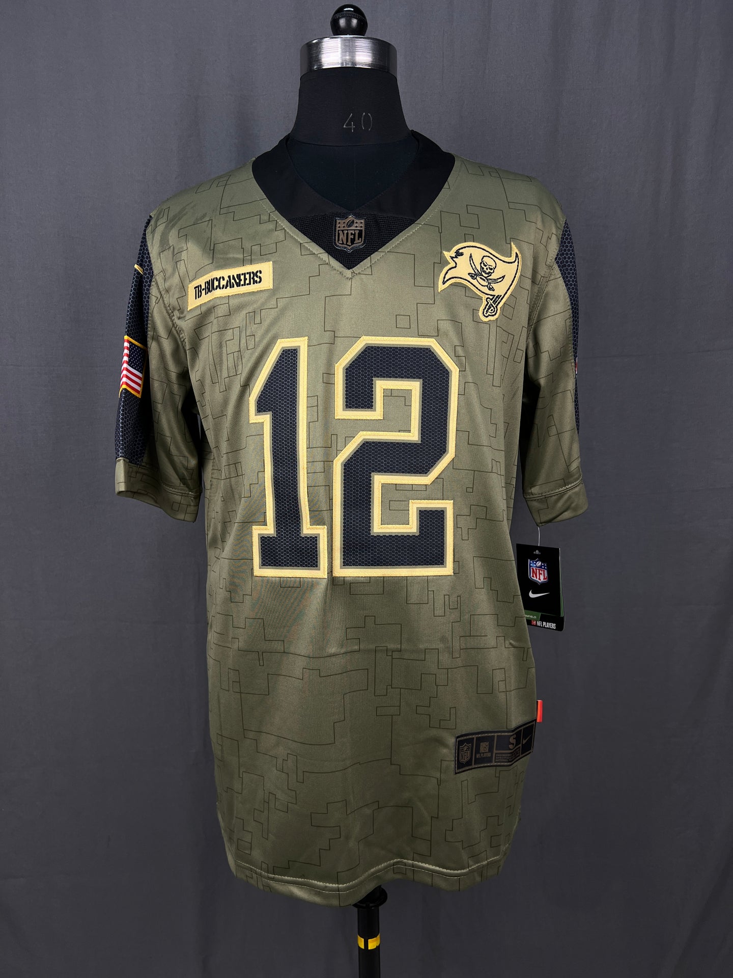 BRADY 12 Olive Green Tampa Bay Buccaneers NFL Jersey