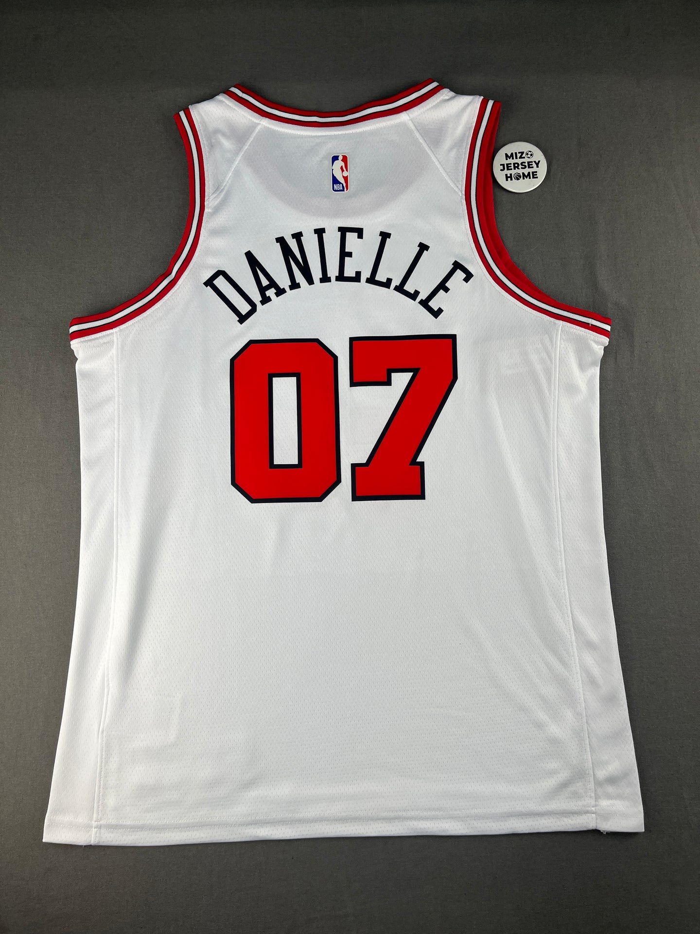 DANIELLE 07 White Chicago Bulls Heat Pressed Edition NBA Jersey