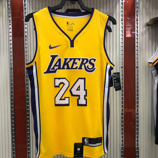BRYANT 24 Yellow Los Angeles Lakers Heat Pressed Edition NBA Jersey