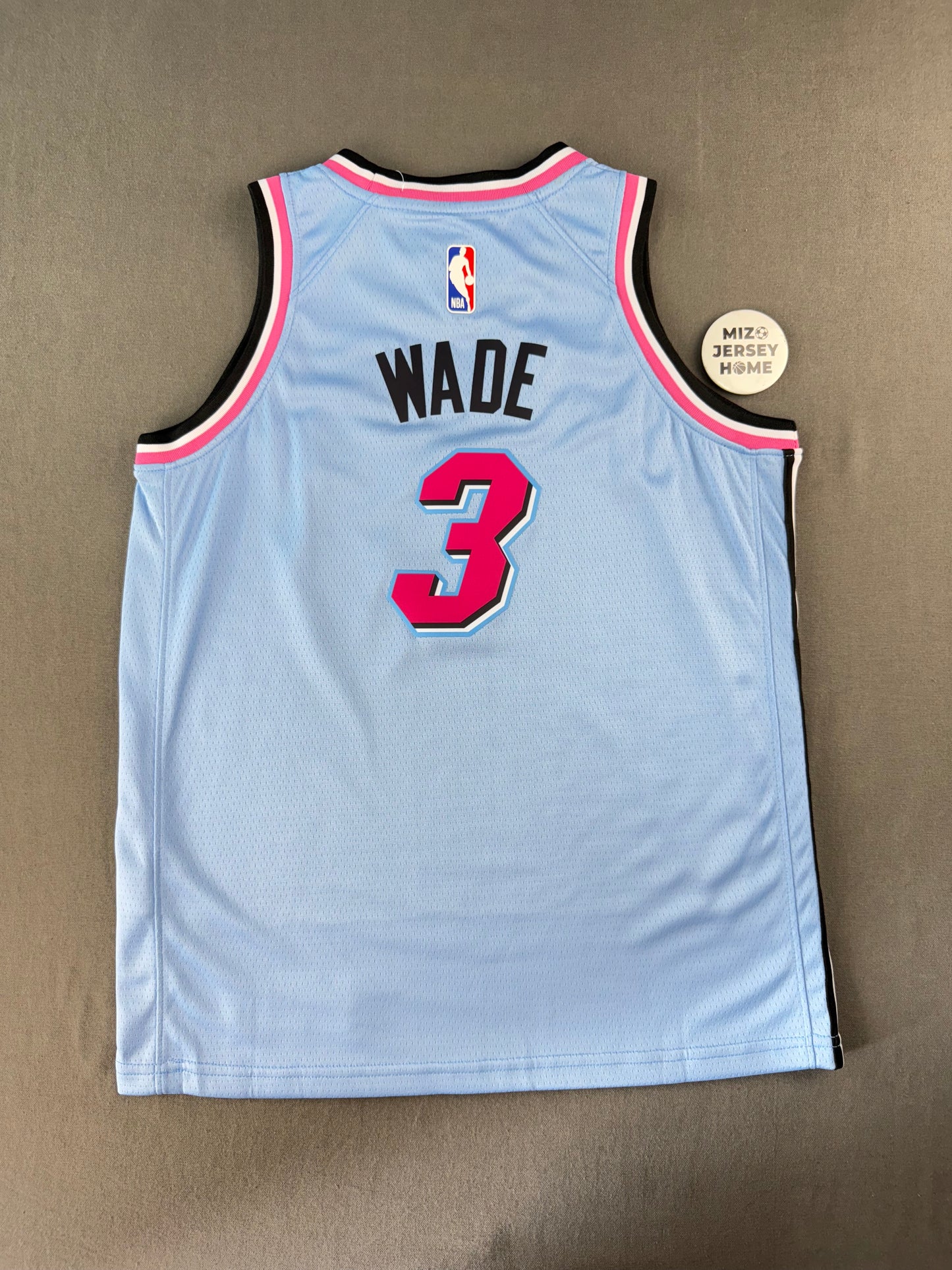 WADE 3 Blue Miami Heat Heat Pressed Edition NBA Kids Jersey