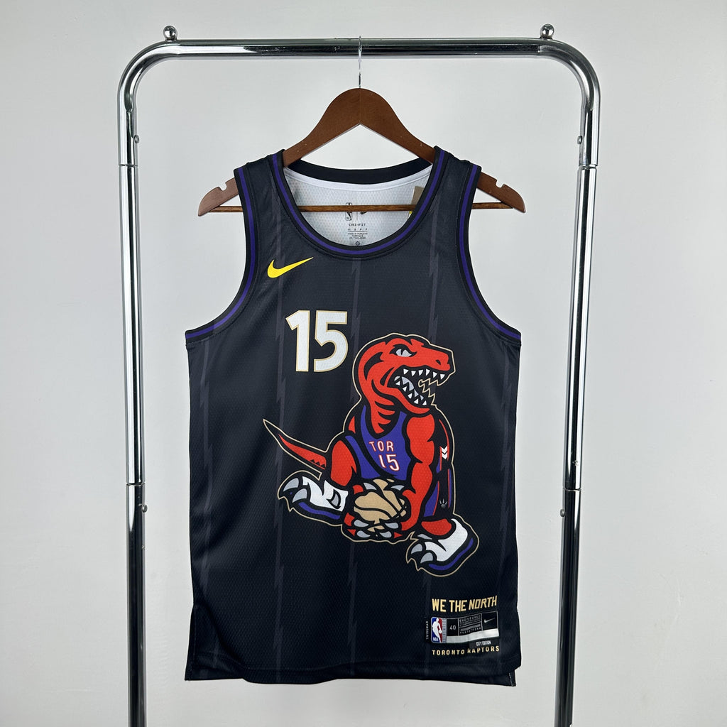 CARTER 15 Black Toronto Raptors Heat Pressed Edition NBA Jersey