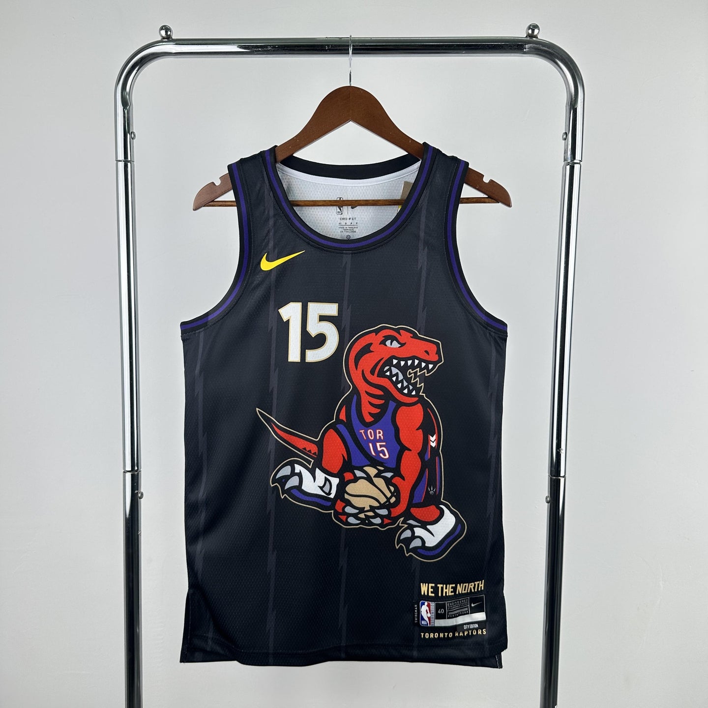 CARTER 15 Black Toronto Raptors Heat Pressed Edition NBA Jersey