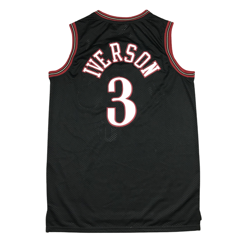 IVERSON 3 Black Philadelphia 76ers NBA Jersey