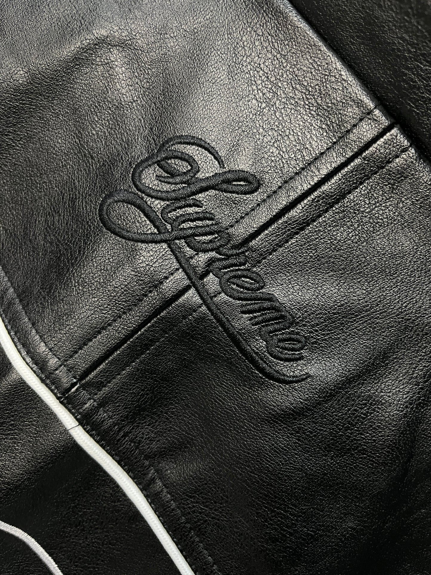 NIKE SUPREME Black Leather Jacket