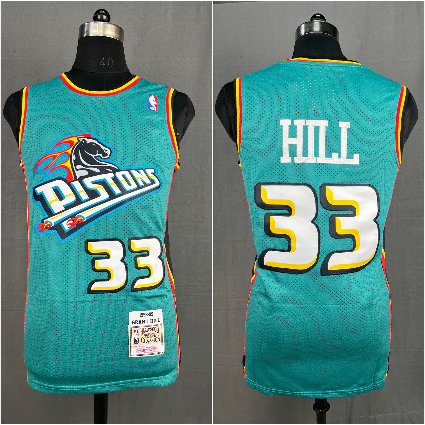 Hill 33 Pistons Green NBA Jersey