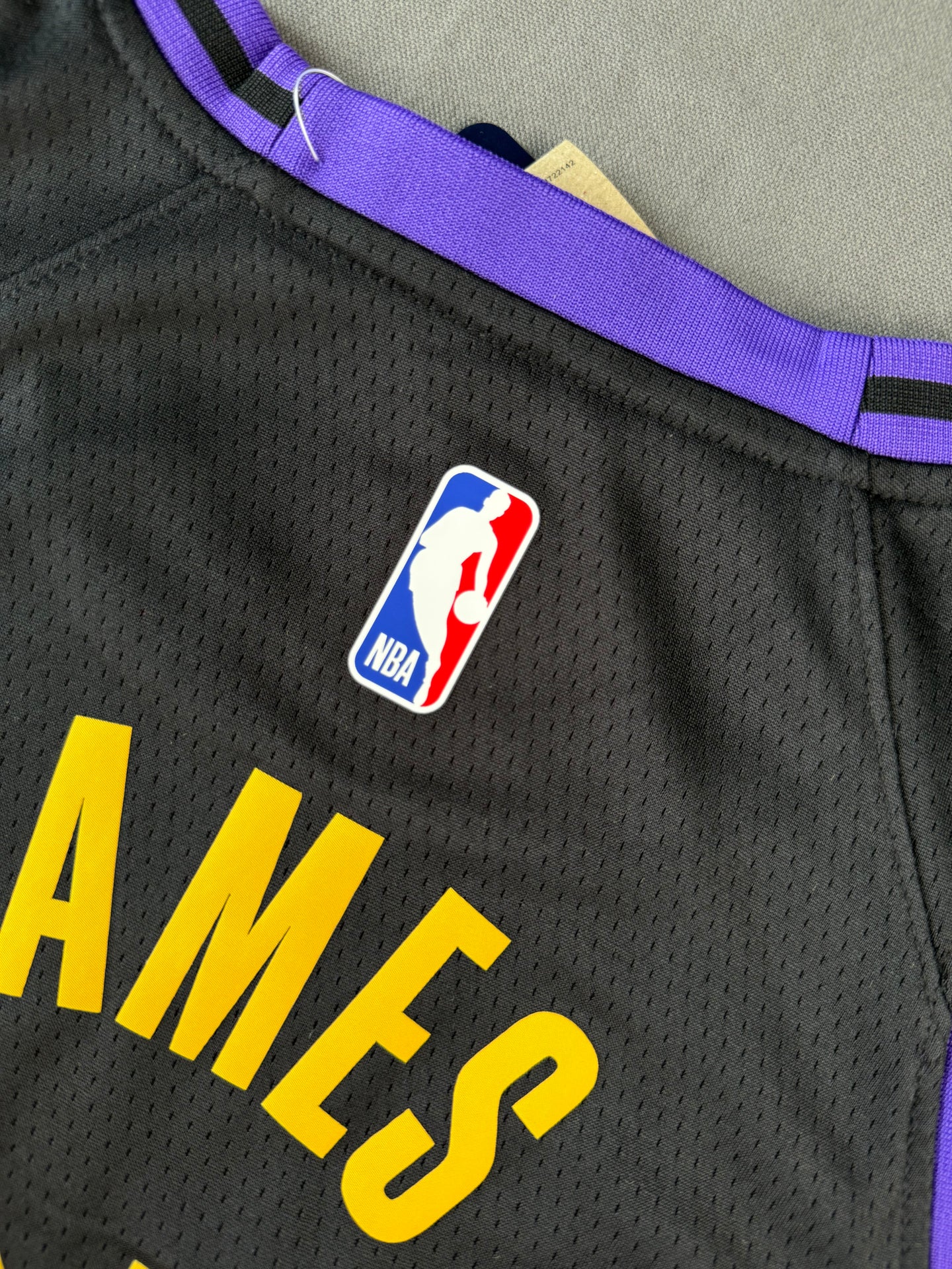 JAMES 23 Black Los Angeles Lakers Heat Pressed Edition NBA Kids Jersey