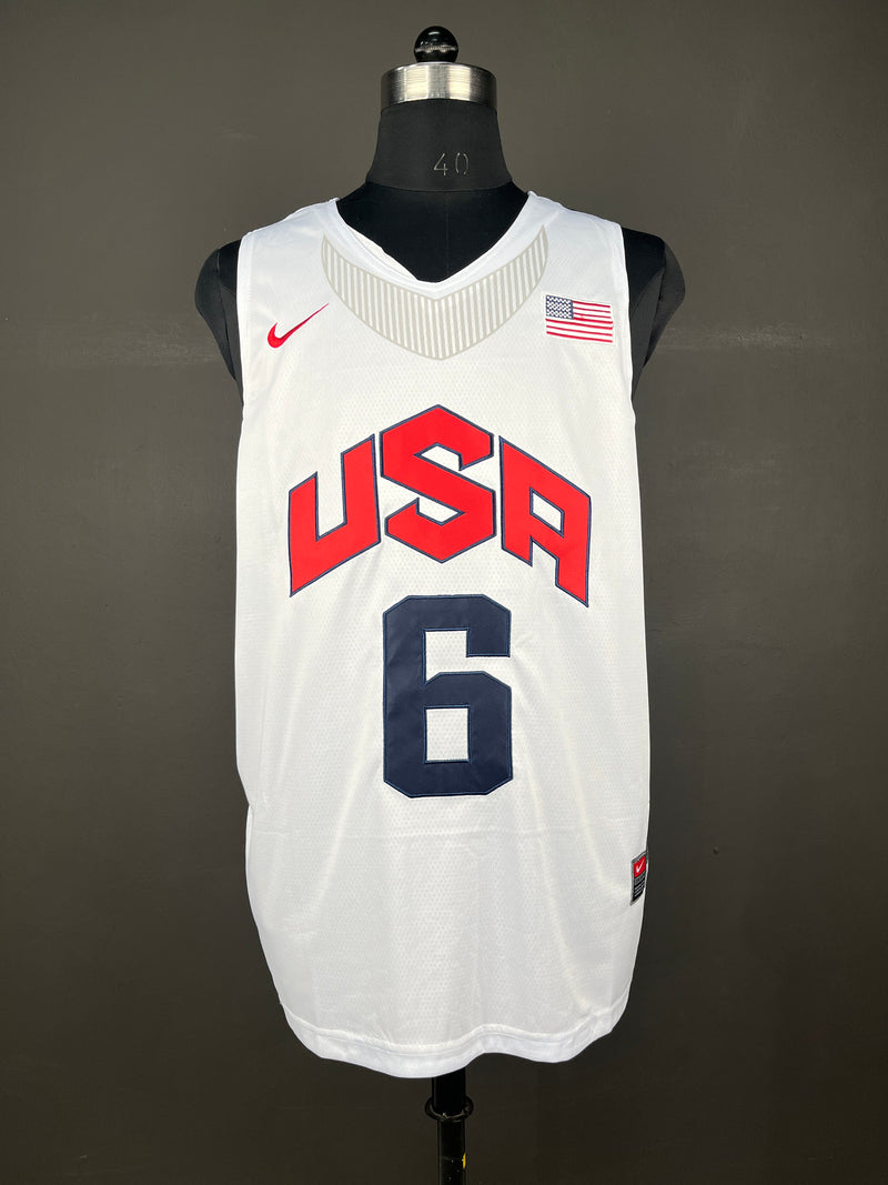 James 6 White USA NBA Jersey