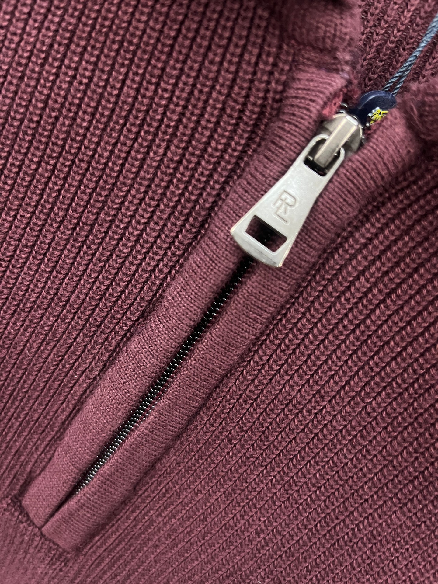 Ralph Lauren Burgundy Half Zip-up Sweater
