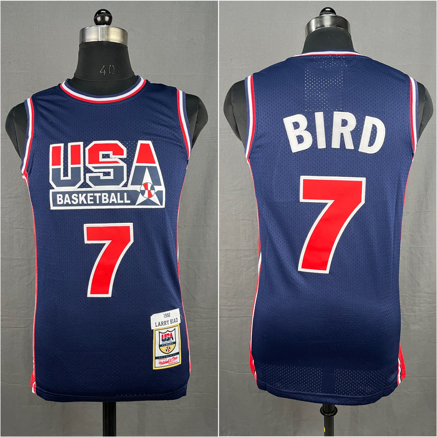 Bird 7 USA Dark Blue NBA Jersey