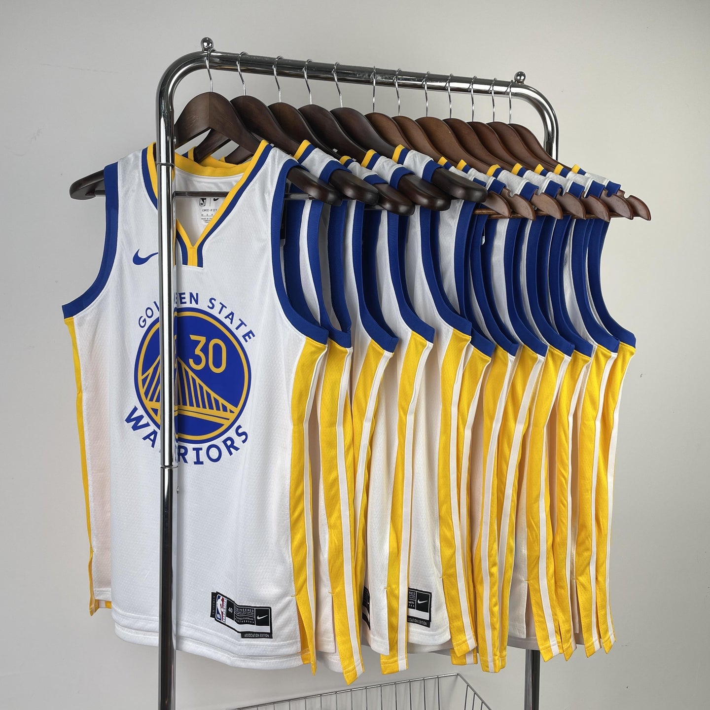 CURRY 30 White Golden State Warriors Heat Pressed Edition NBA Jersey