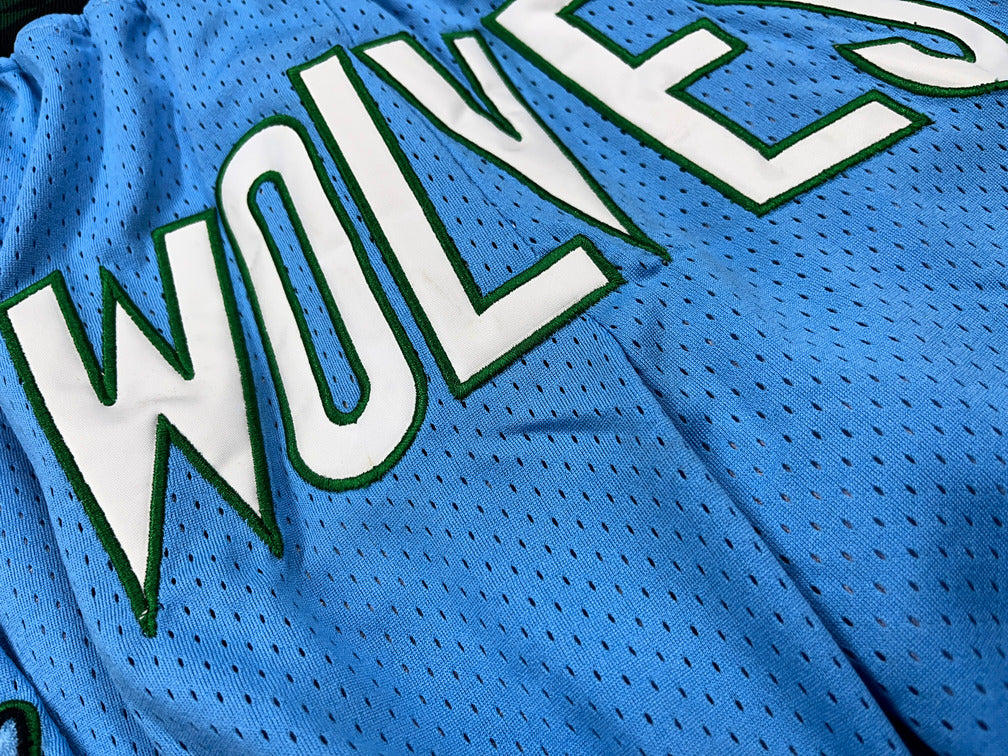Wolves Blue Shorts Full Embroidery