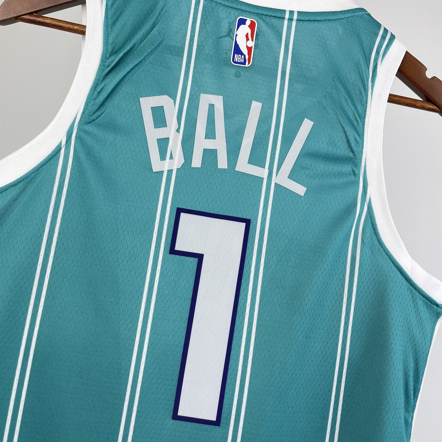 BALL 1 Blue Charlotte Hornets Heat Pressed Edition NBA Jersey