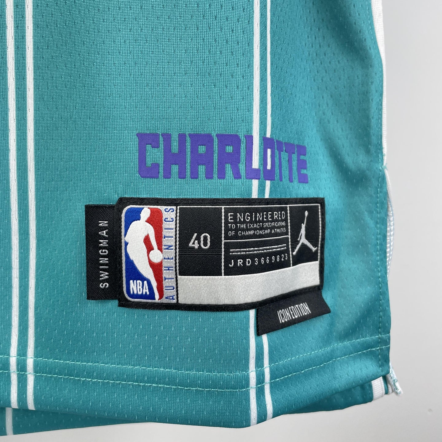 BALL 1 Blue Charlotte Hornets Heat Pressed Edition NBA Jersey