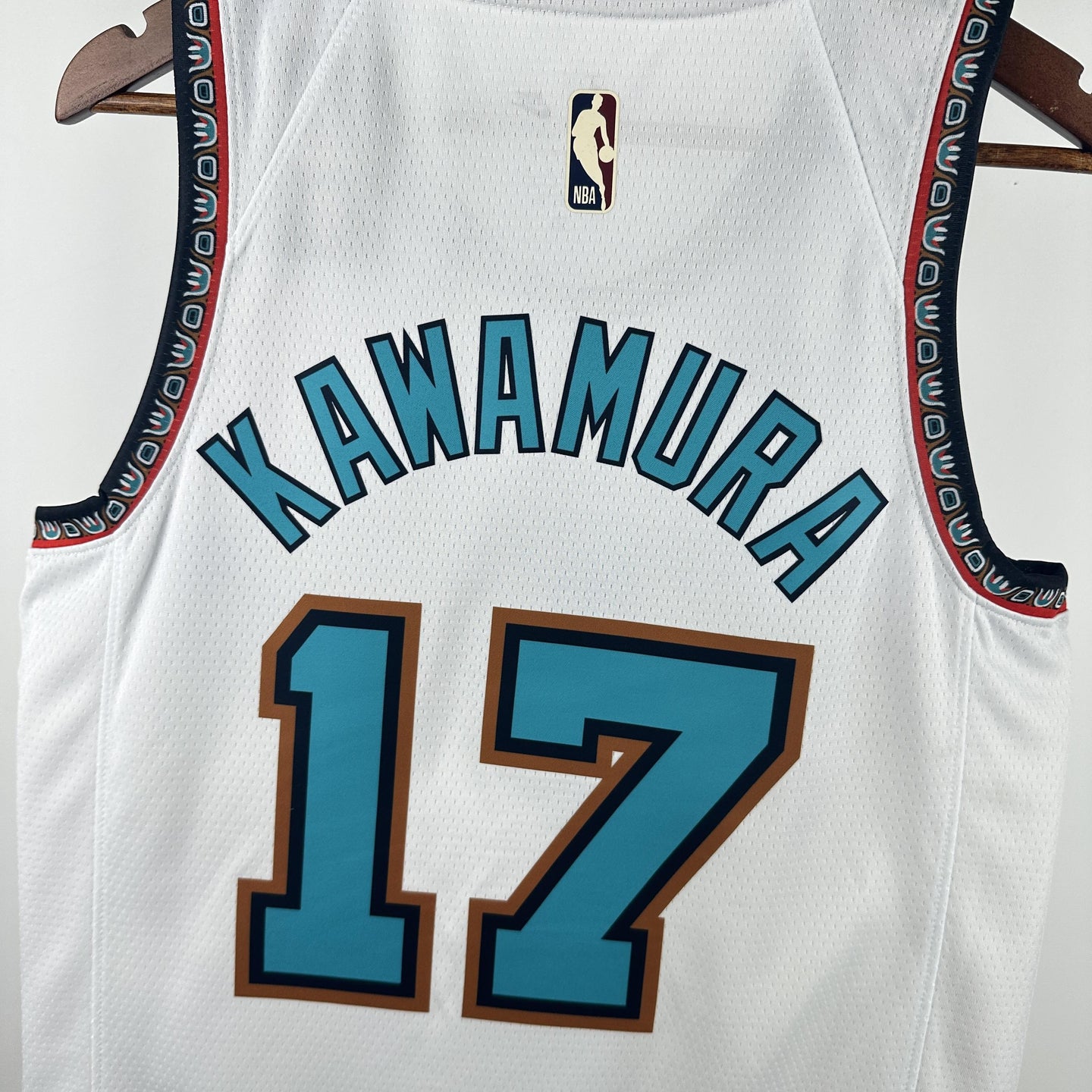 KAWAMURA 17 White Memphis Grizzlies Heat Pressed Edition NBA Jersey