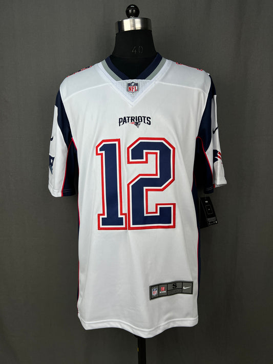 BRADY 12 White Patriots Home NFL Jersey