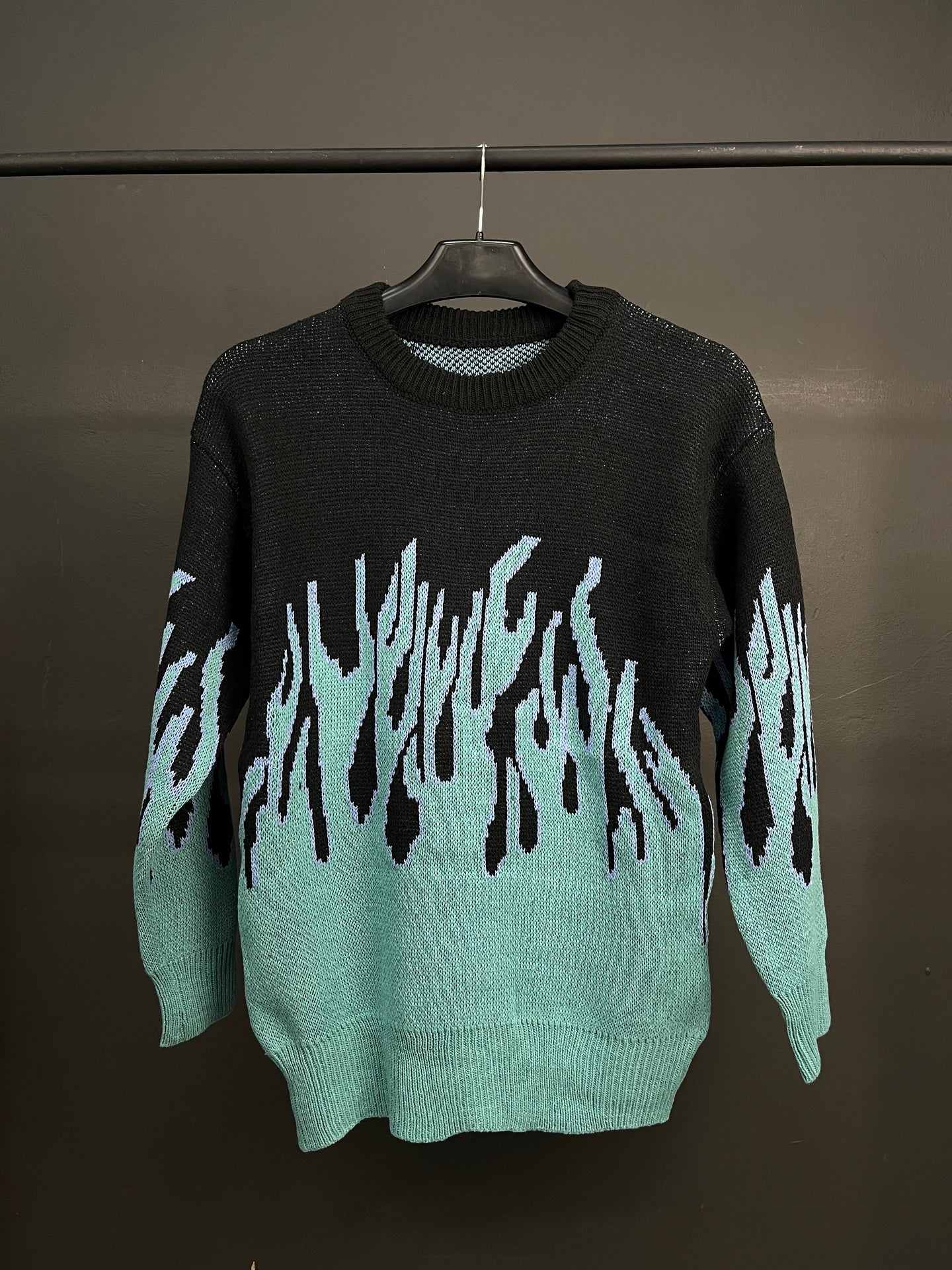Flame Black & Blue Knitted Sweater