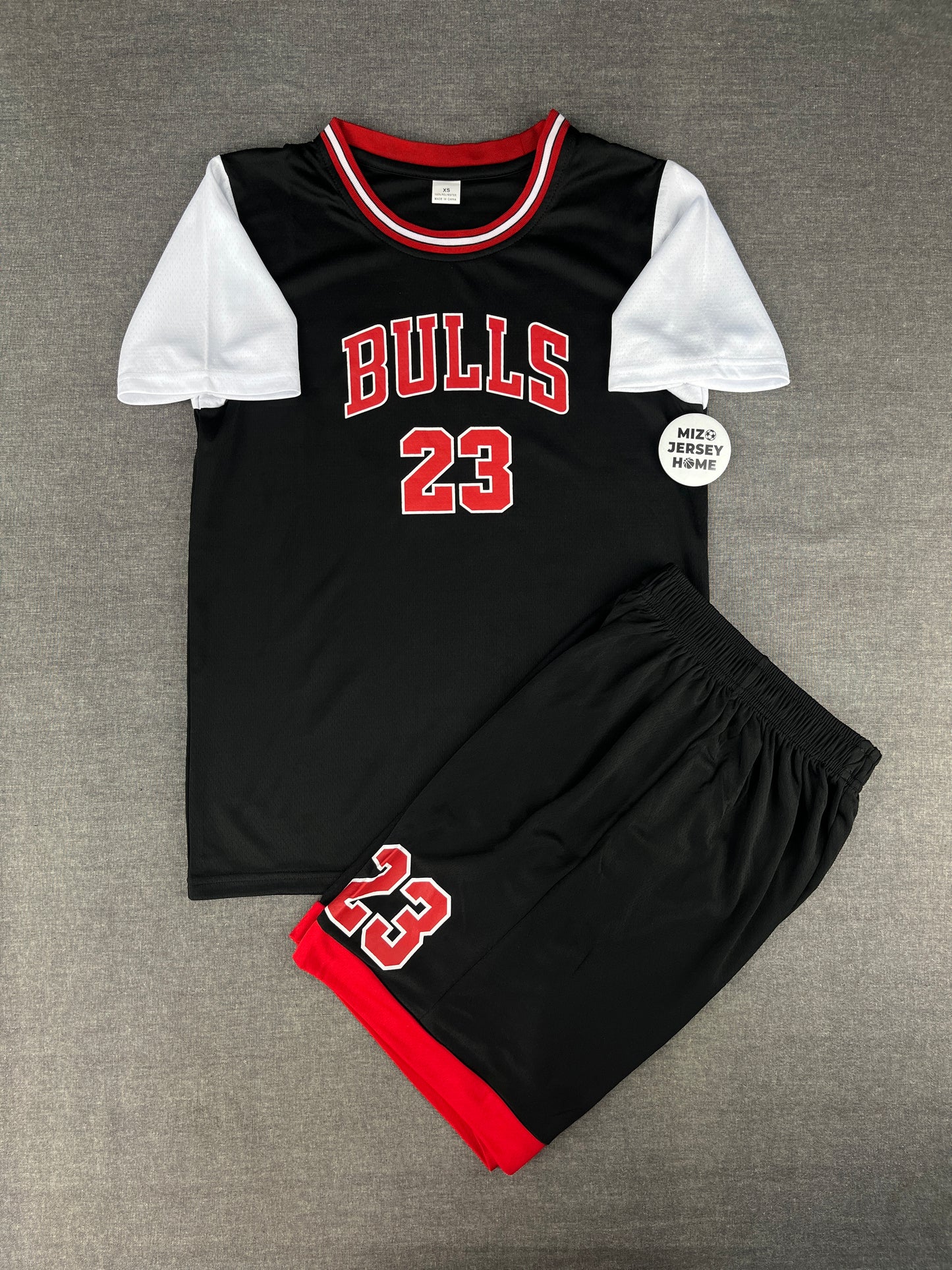 JORDAN 23 Black Chicago Bulls Kids Jersey Set