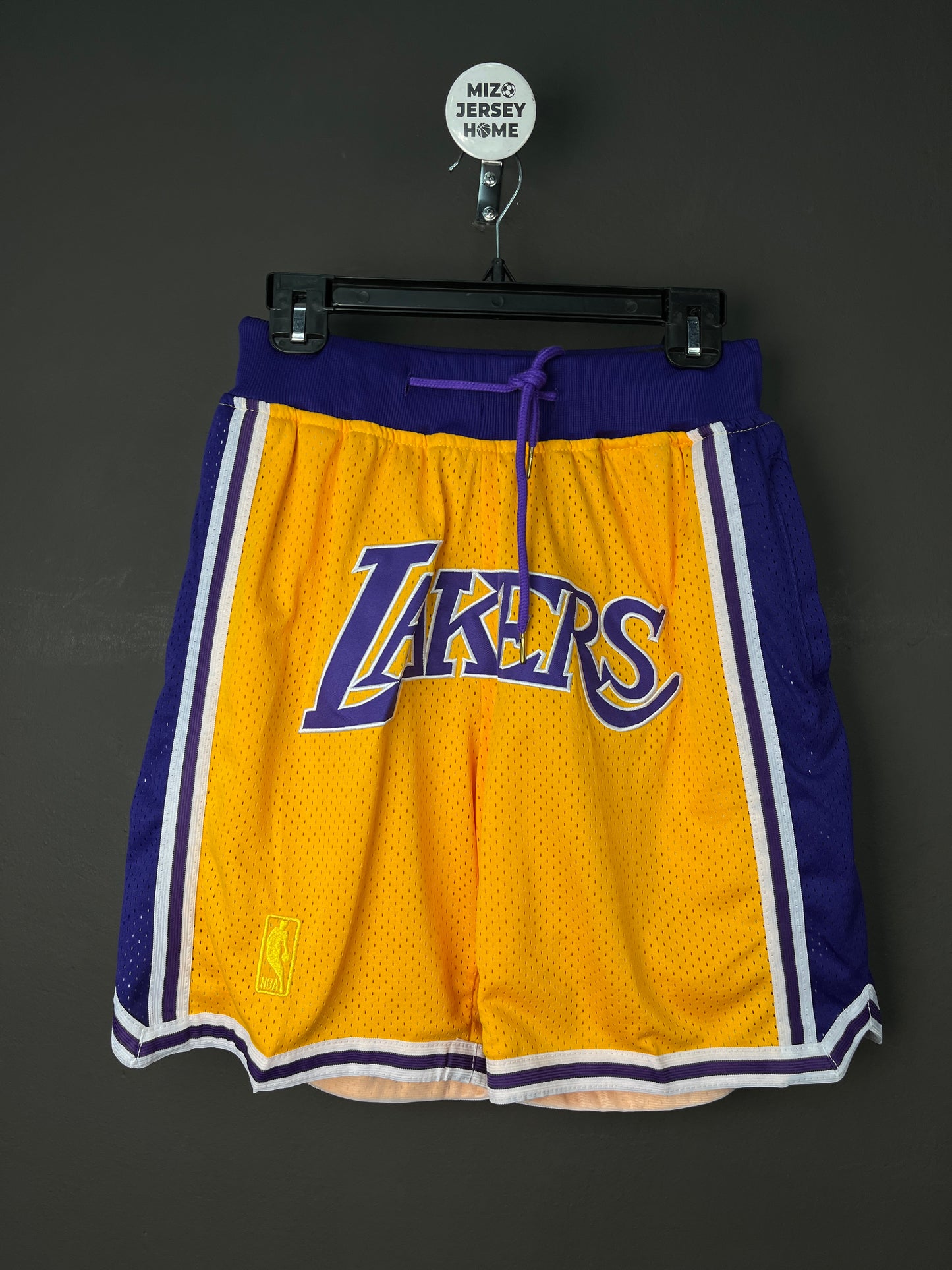 Lakers Yellow Shorts Full Embroidery