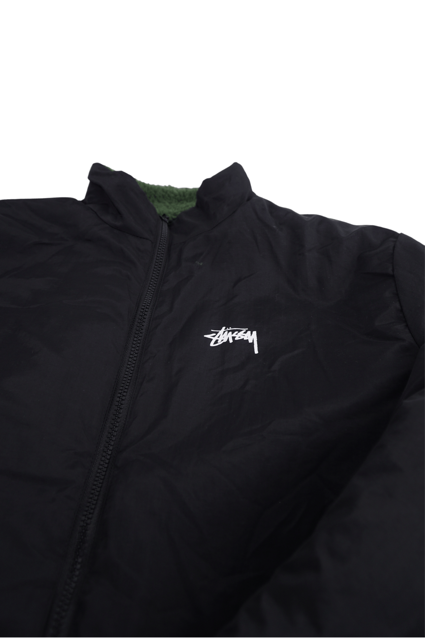 Stussy 8 Ball Sherpa Reversible Jacket Green & Black