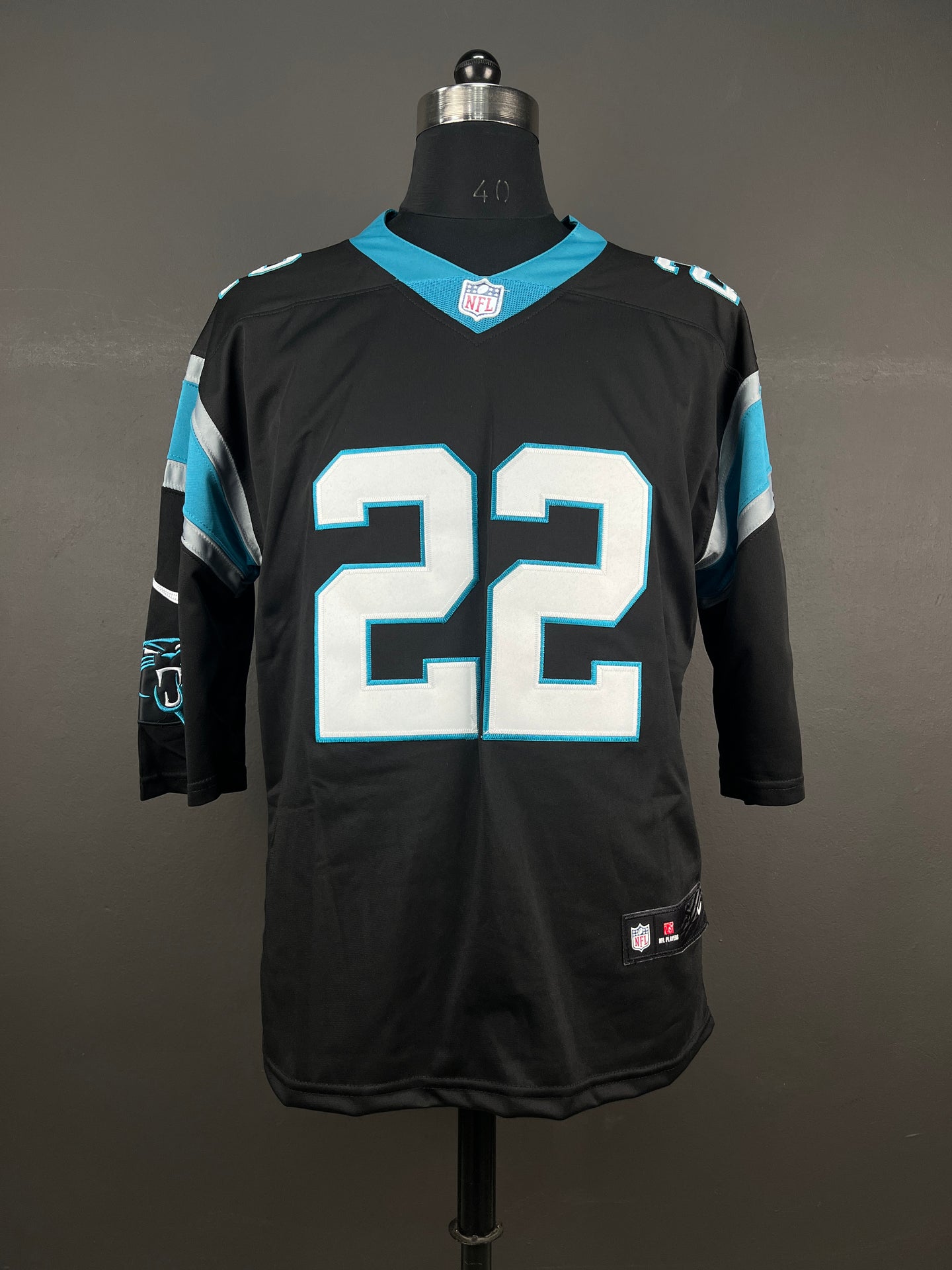 McCAFFREY 22 Black Carolina Panthers NFL Jersey