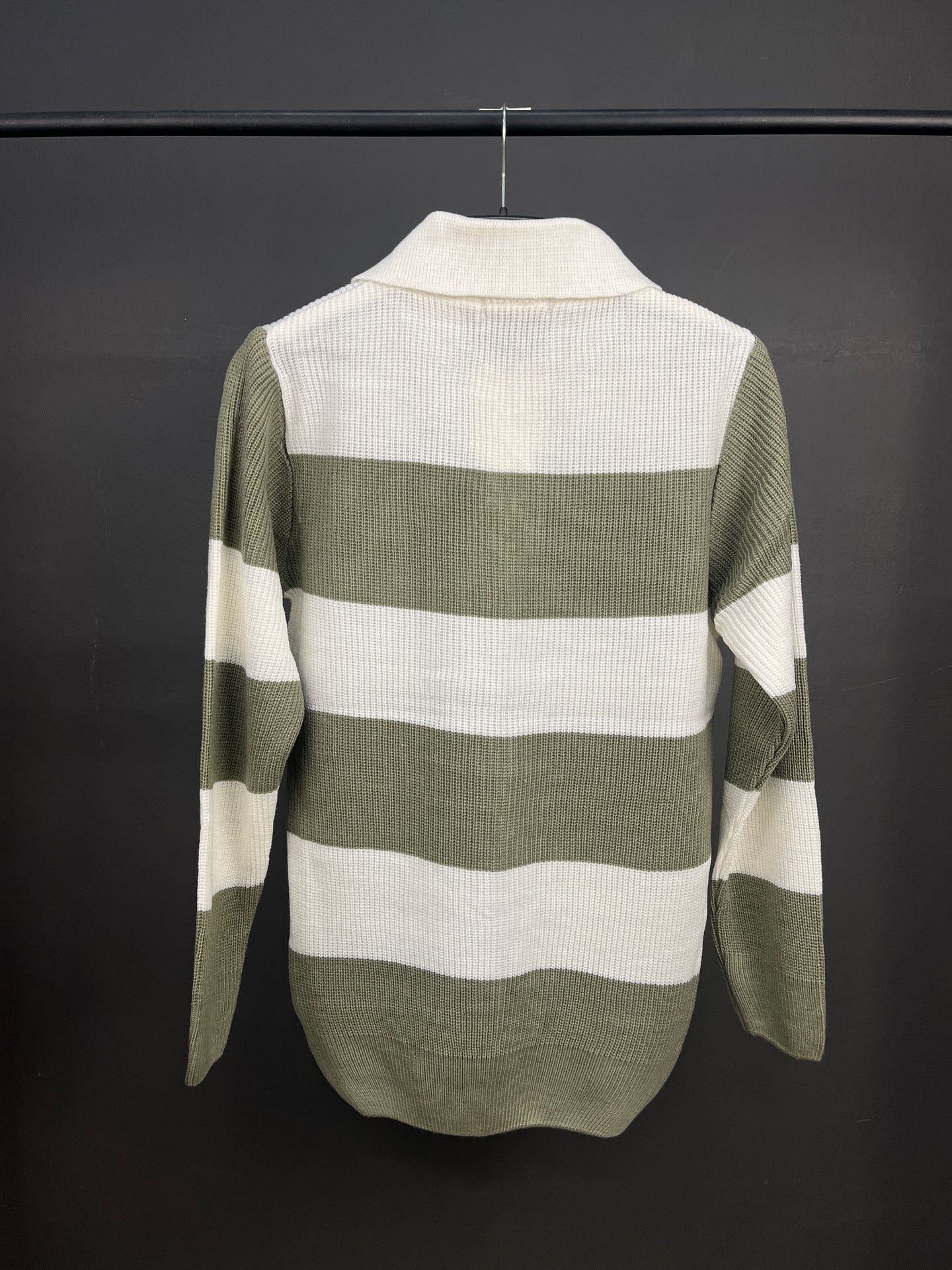 Ralph Lauren White & Green Half Buttoned Sweater