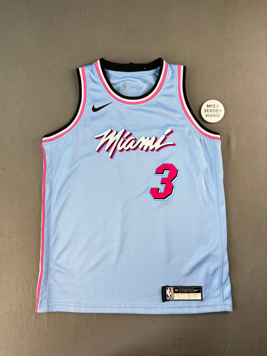 WADE 3 Blue Miami Heat Heat Pressed Edition NBA Kids Jersey