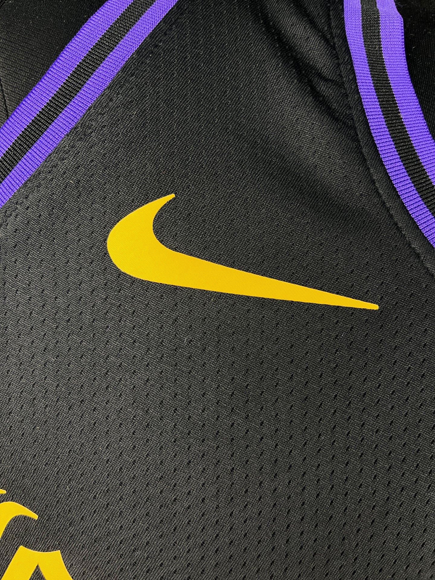 JAMES 23 Black Los Angeles Lakers Heat Pressed Edition NBA Jersey