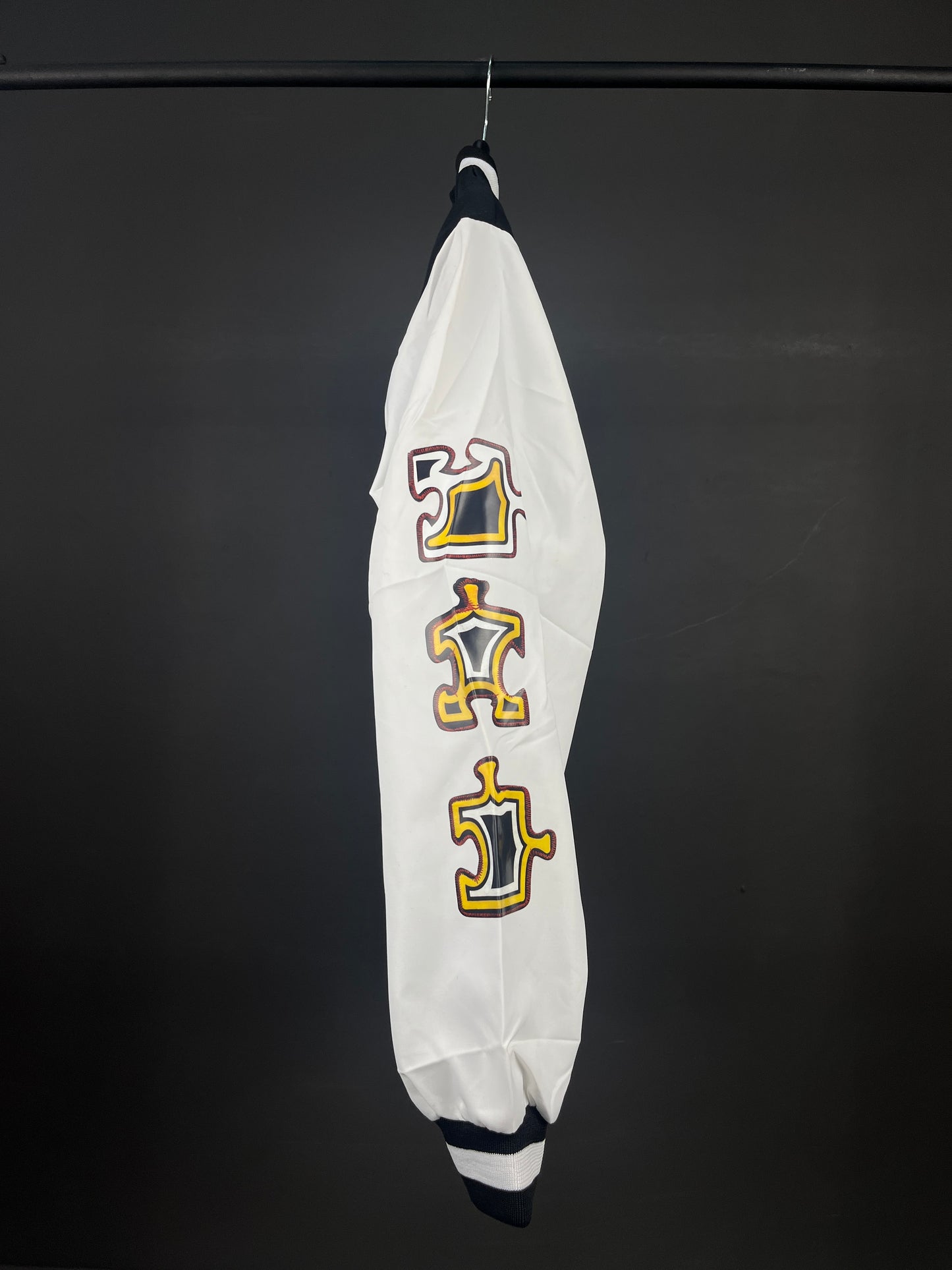 Black With White Trim Varsity Jacket