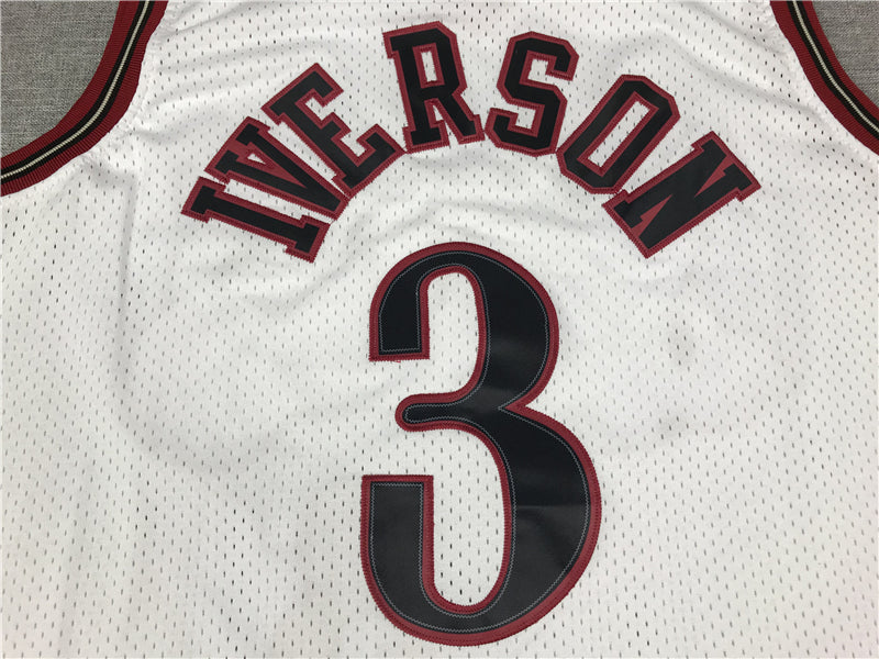 IVERSON 3 White Philadelphia 76ers NBA Jersey