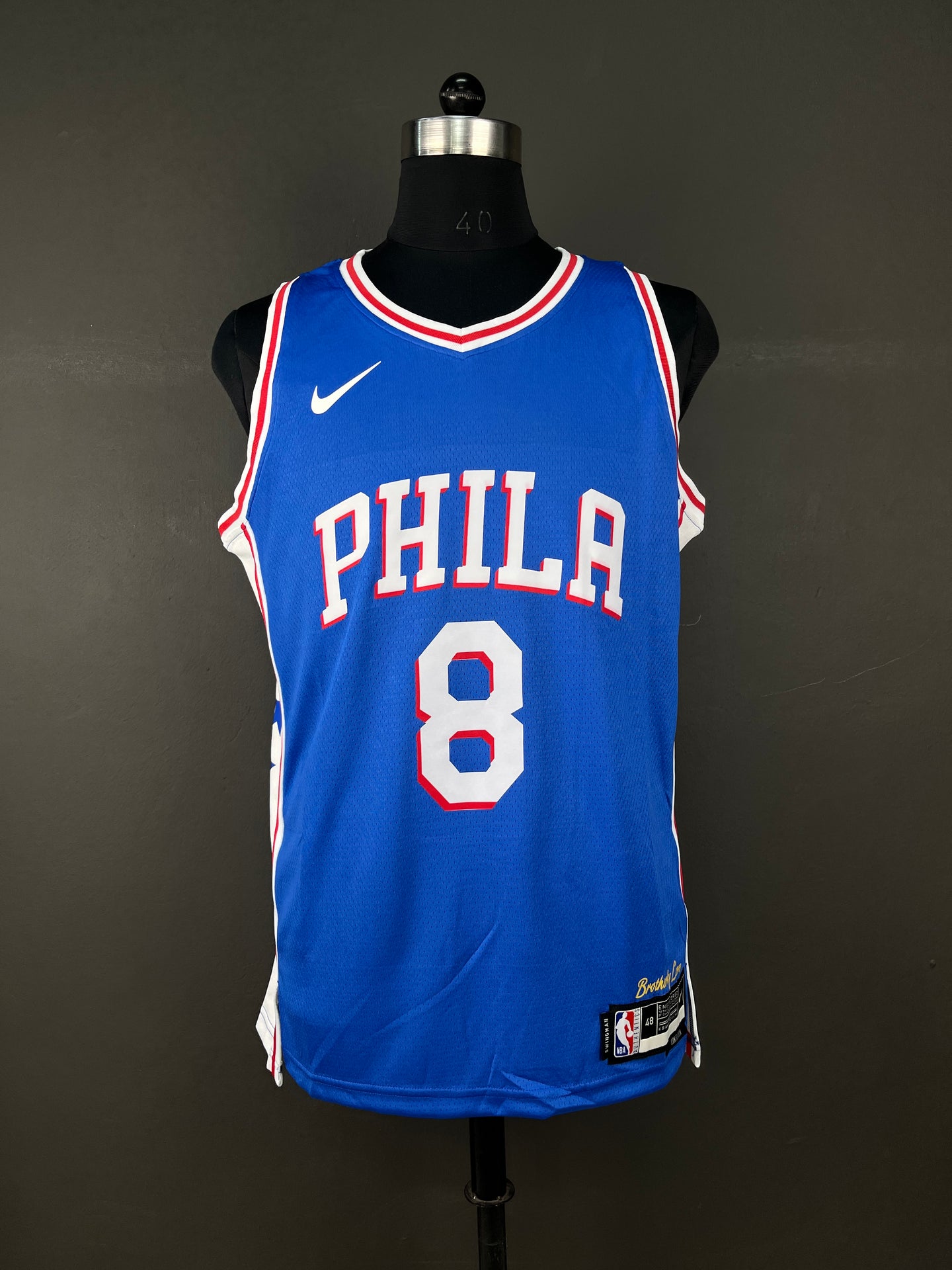 GEORGE 8 Blue Philadelphia 76ers Heat Pressed Edition NBA Jersey