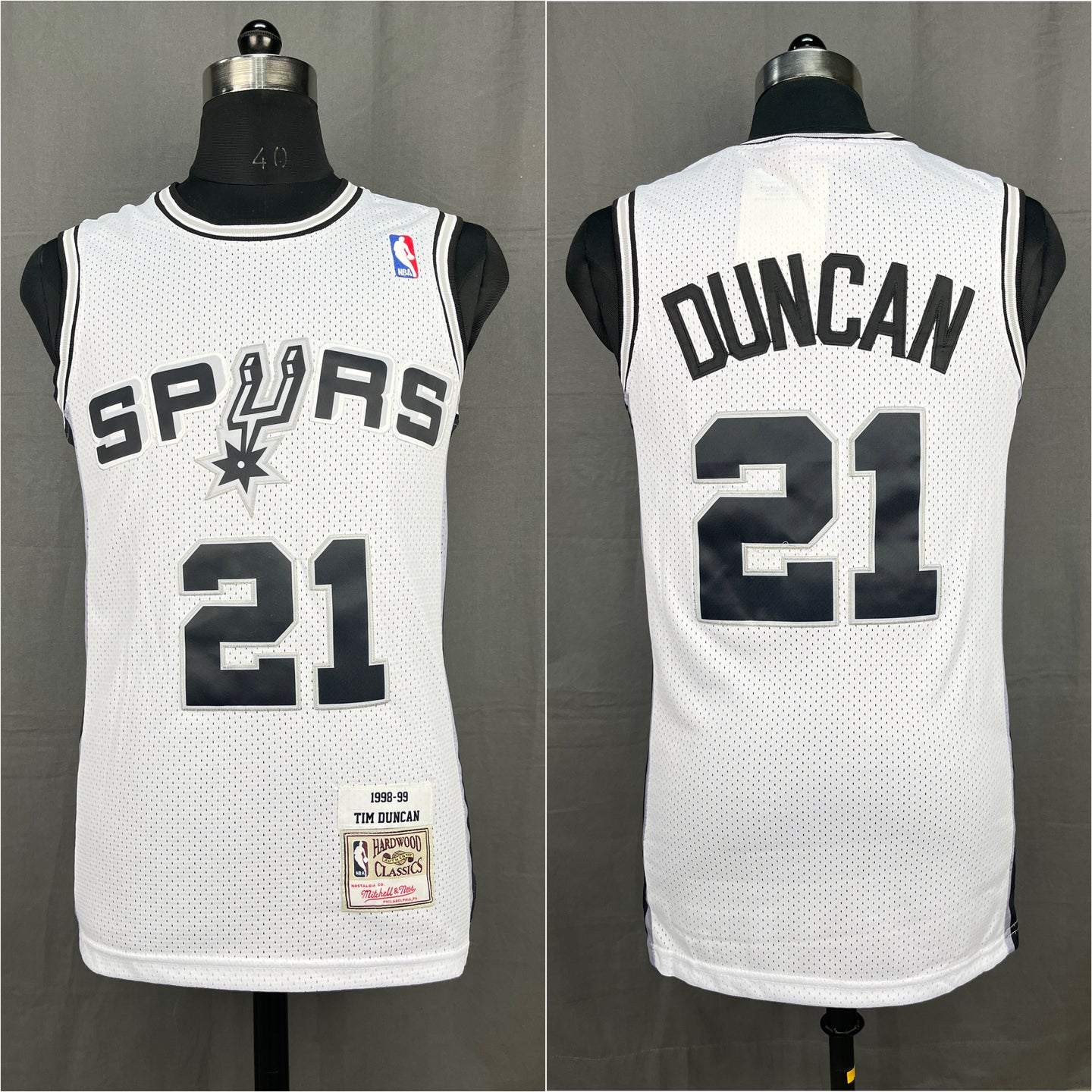 Duncan 21 Spurs White NBA Jersey