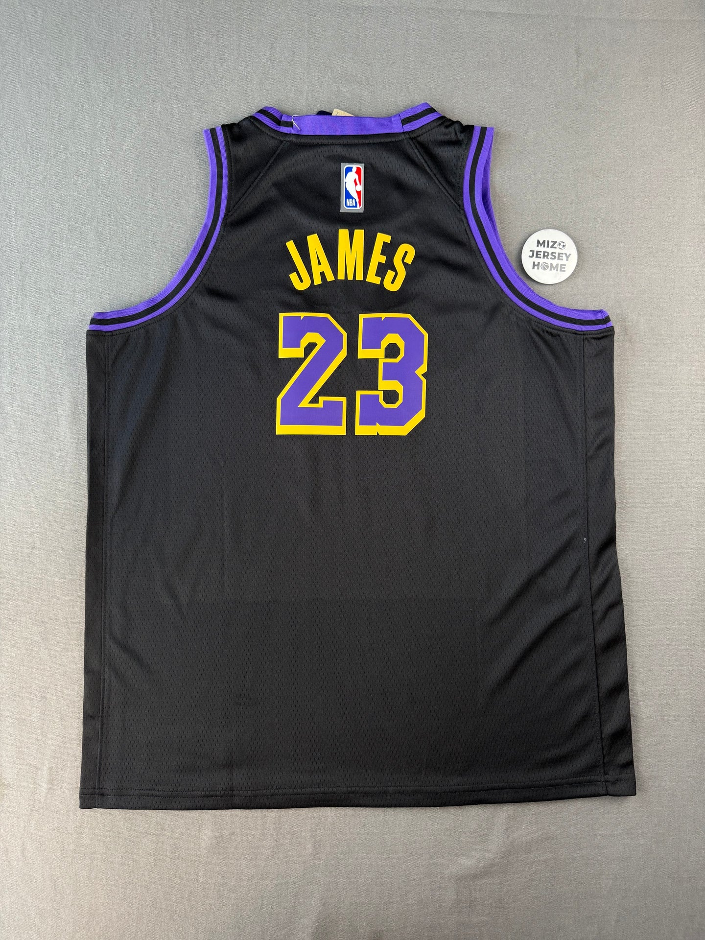 JAMES 23 Black Los Angeles Lakers Heat Pressed Edition NBA Kids Jersey