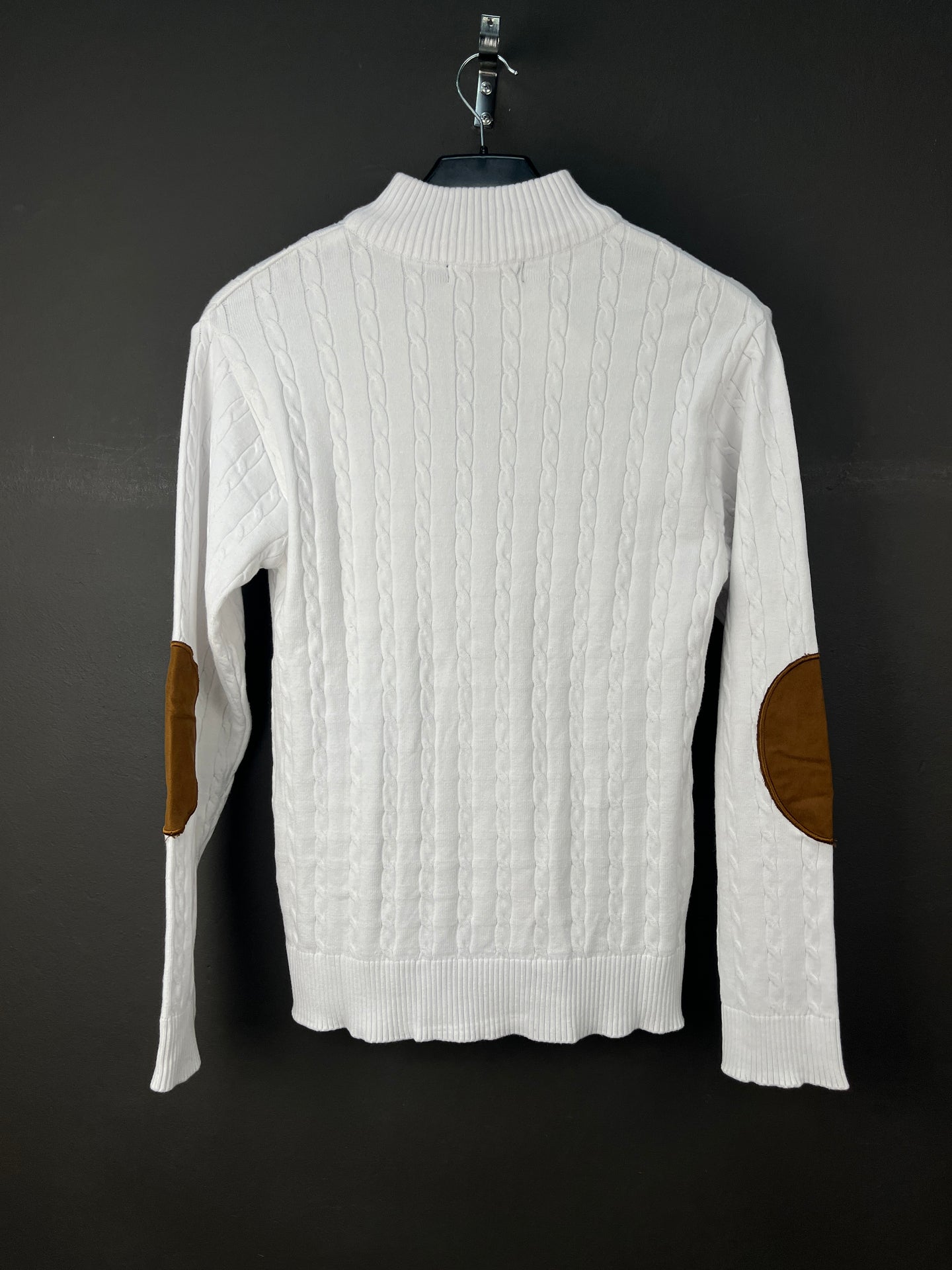 Ralph Lauren Quarter Zip Half Neck Soft Sweater White