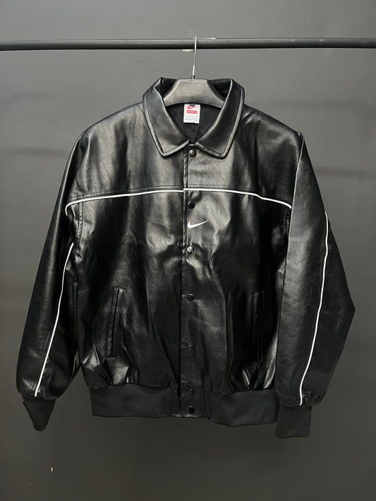 NIKE SUPREME Black Leather Jacket