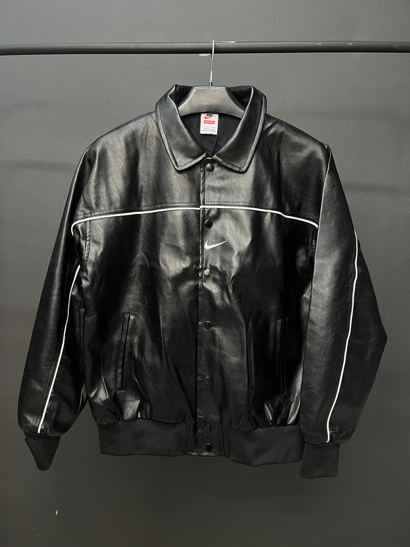 NIKE SUPREME Black Leather Jacket