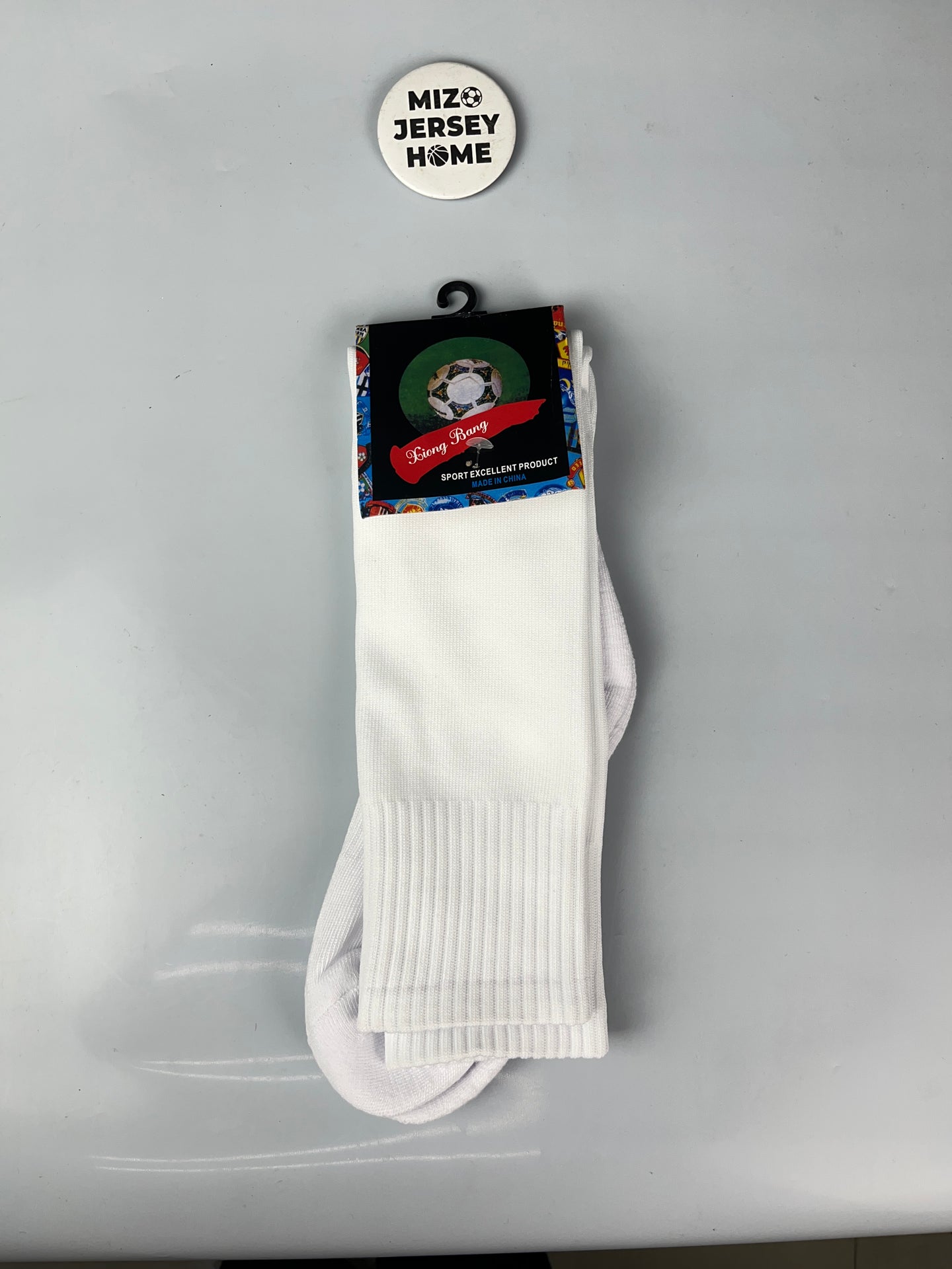 White Knee Length Football Socks