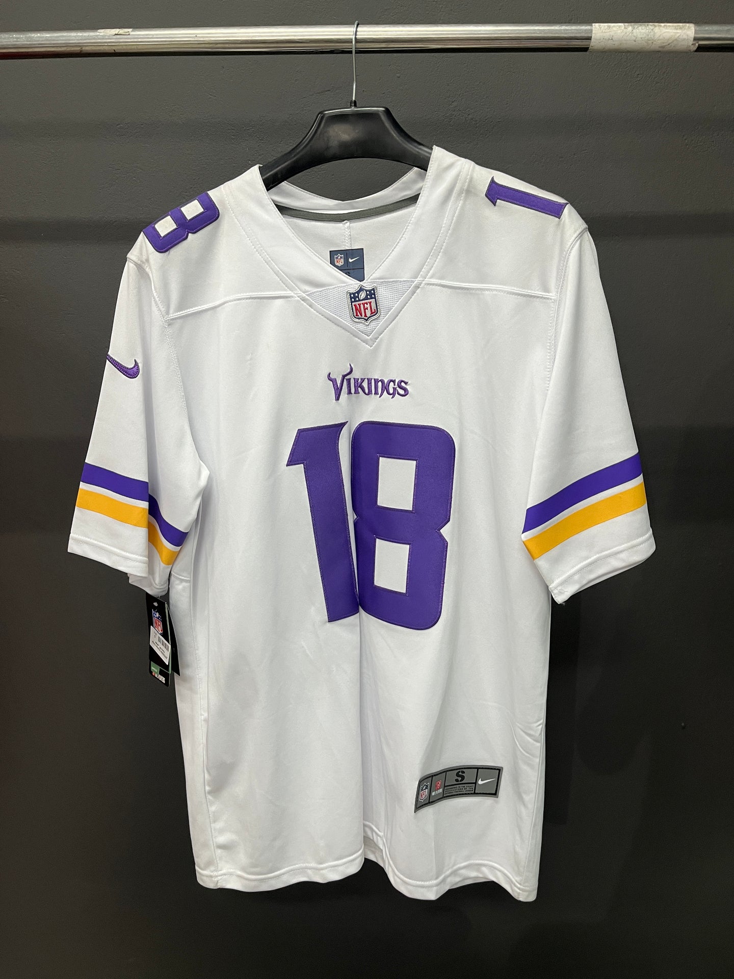 JEFFERSON 18 White Minnesota Vikings Home NFL Jersey