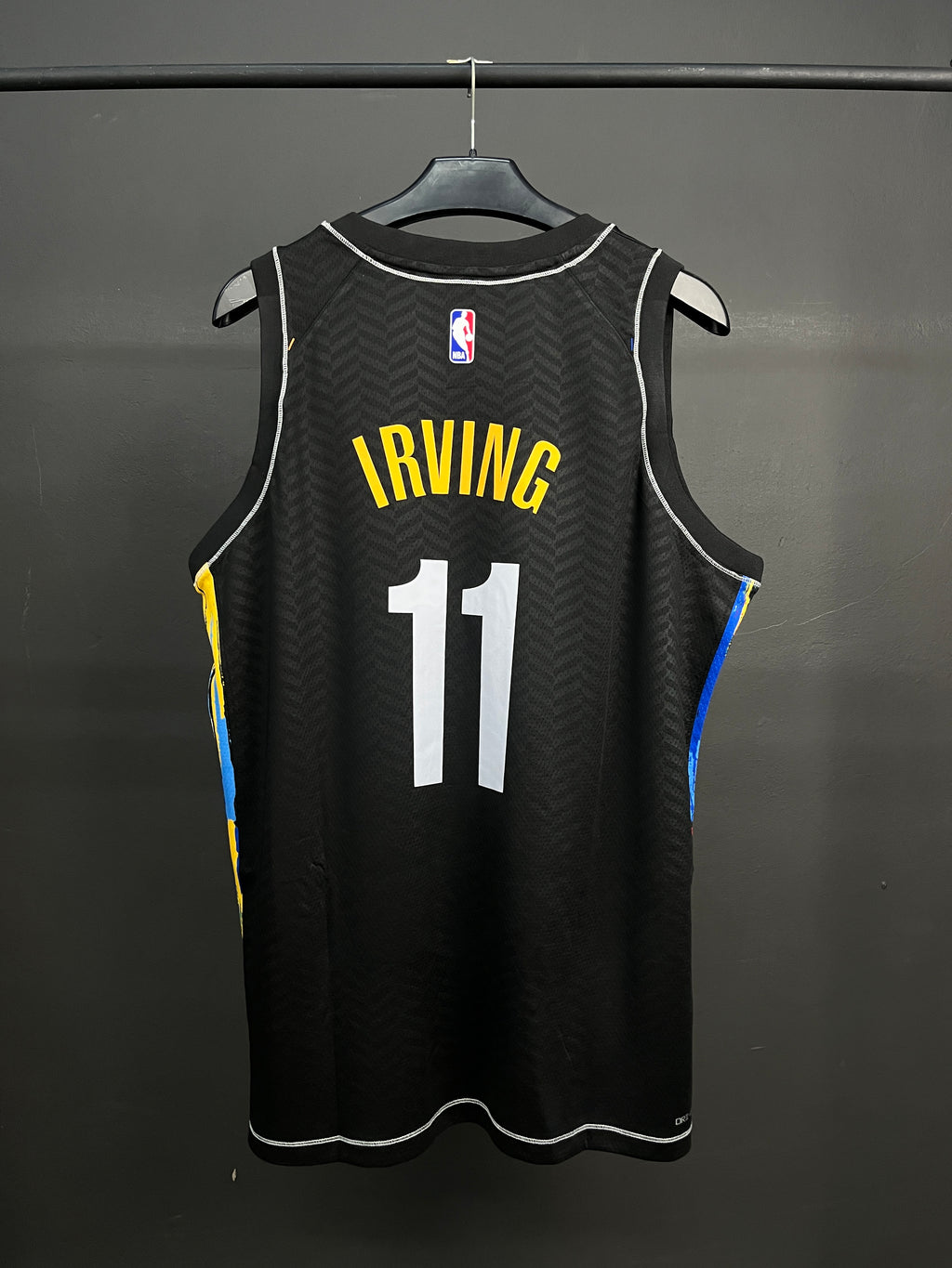 KYRIE IRVING 11 Black Brooklyn Nets  Heat Pressed Edition NBA Jersey