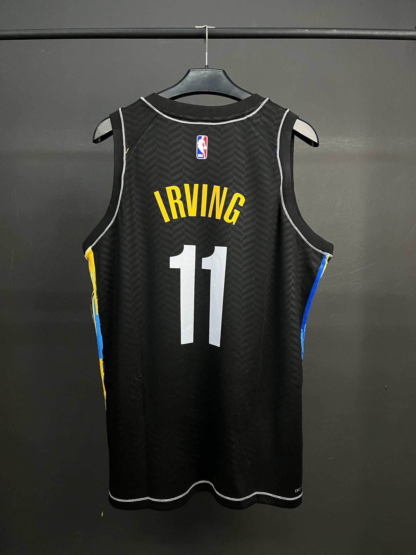 KYRIE IRVING 11 Black Brooklyn Nets  Heat Pressed Edition NBA Jersey