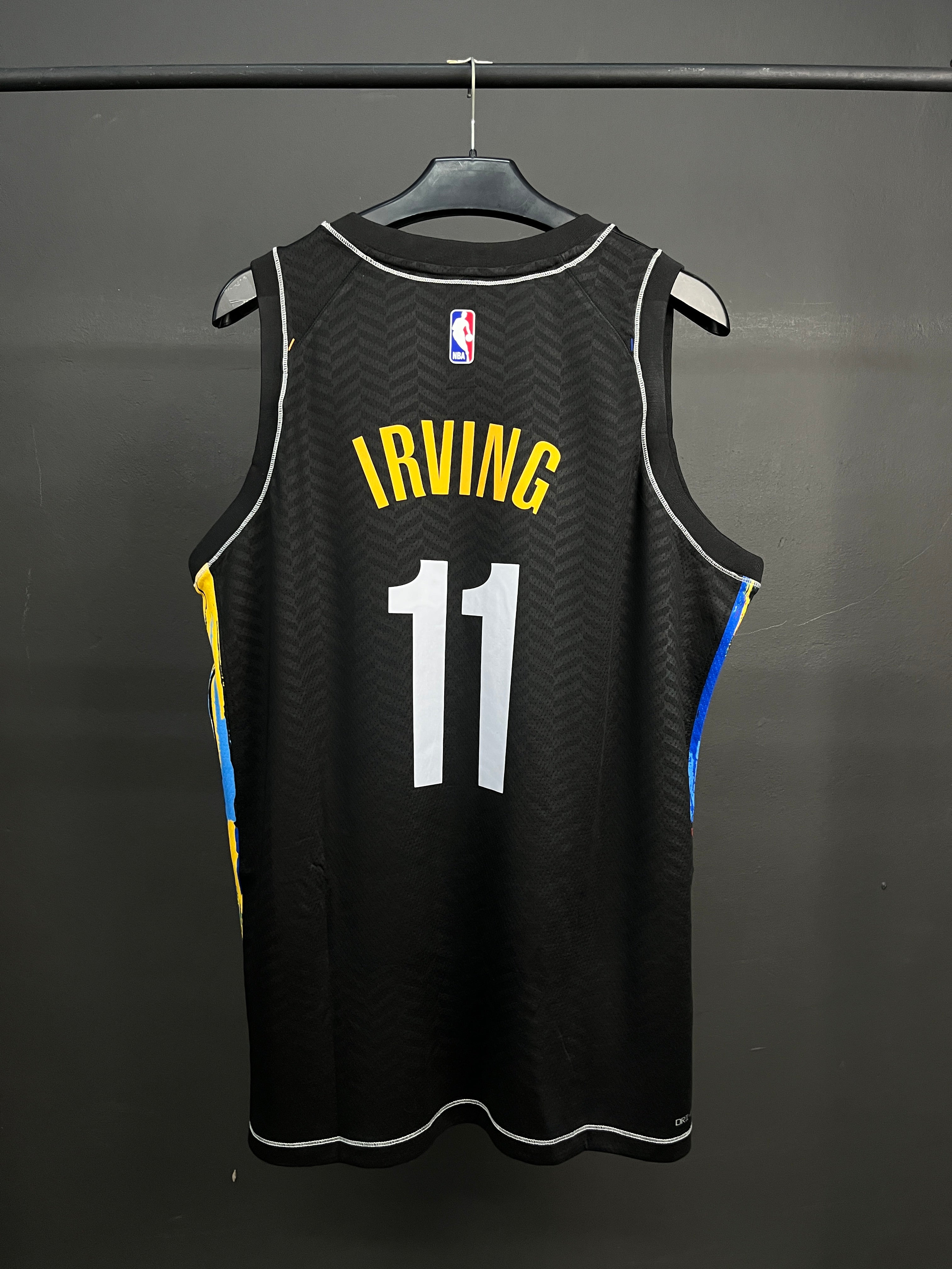 KYRIE IRVING 11 Black Brooklyn Nets  Heat Pressed Edition NBA Jersey