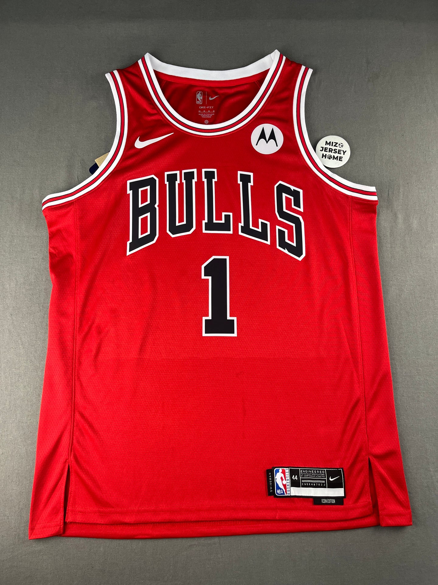 YUJIN 1 Red Chicago Bulls Heat Pressed Edition NBA Jersey