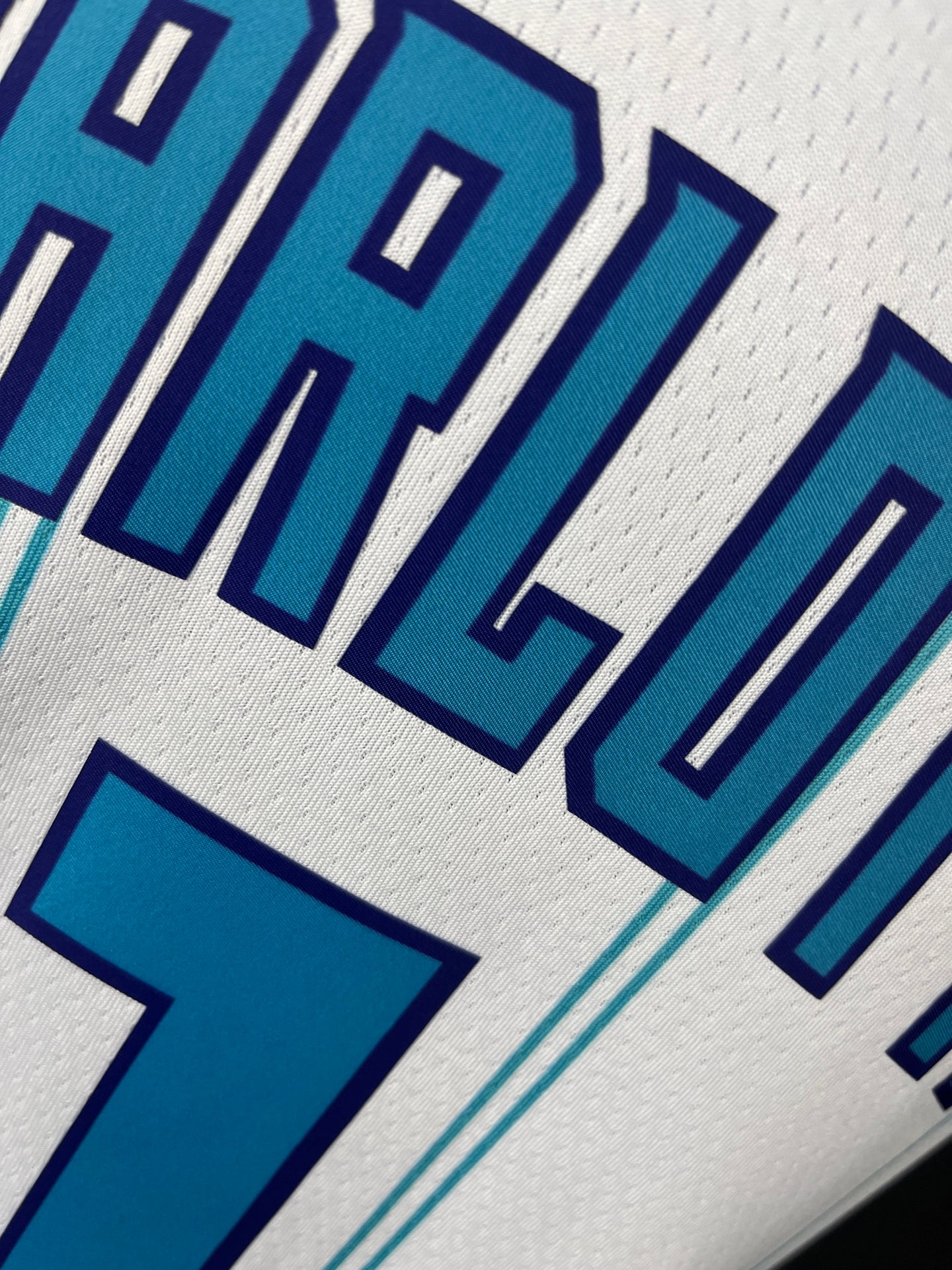 BALL 1 White Charlotte Hornets Heat Pressed Edition NBA Jersey