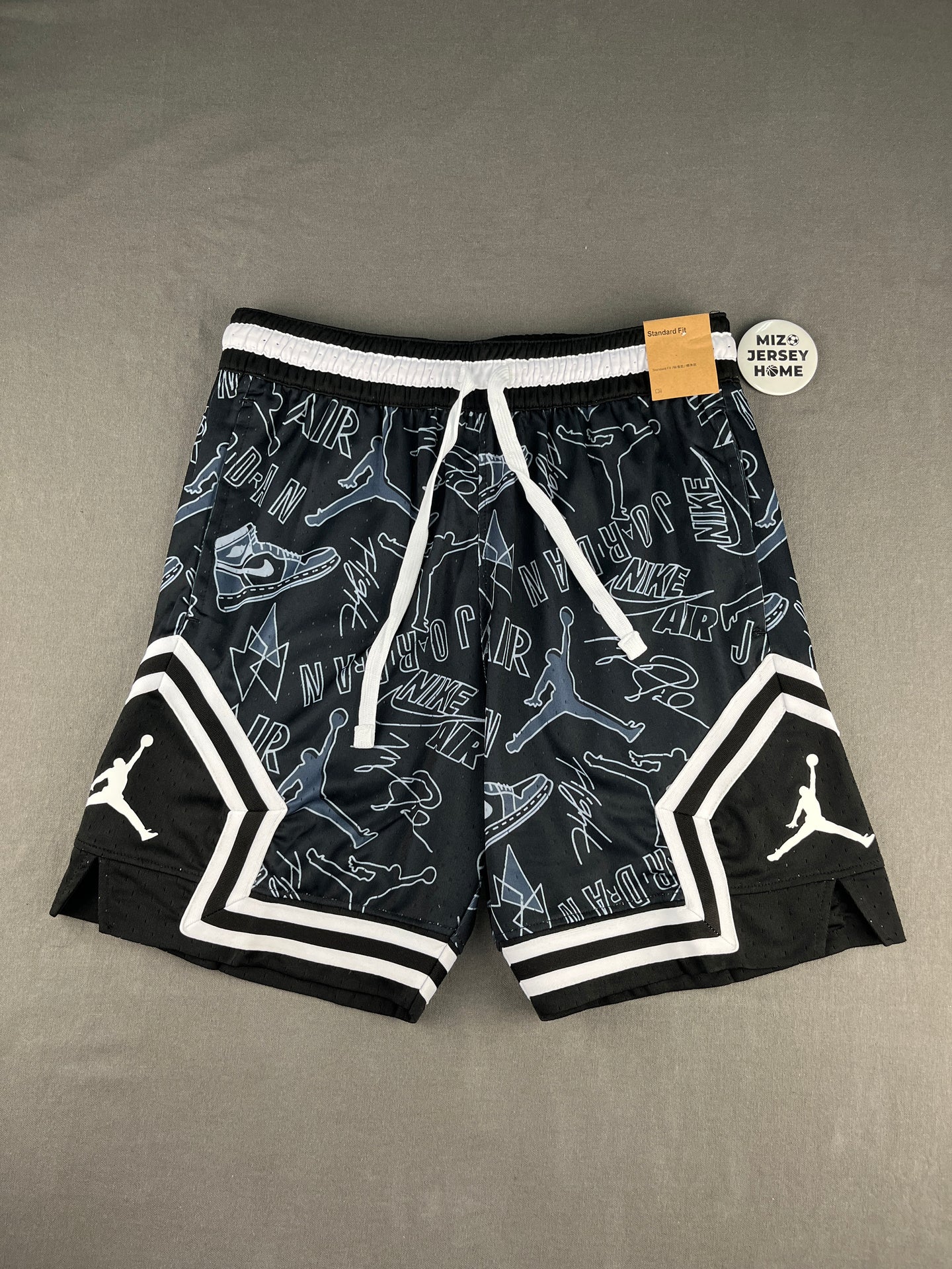 Jordan x Nike Graffiti Print Basketball Black& White Shorts
