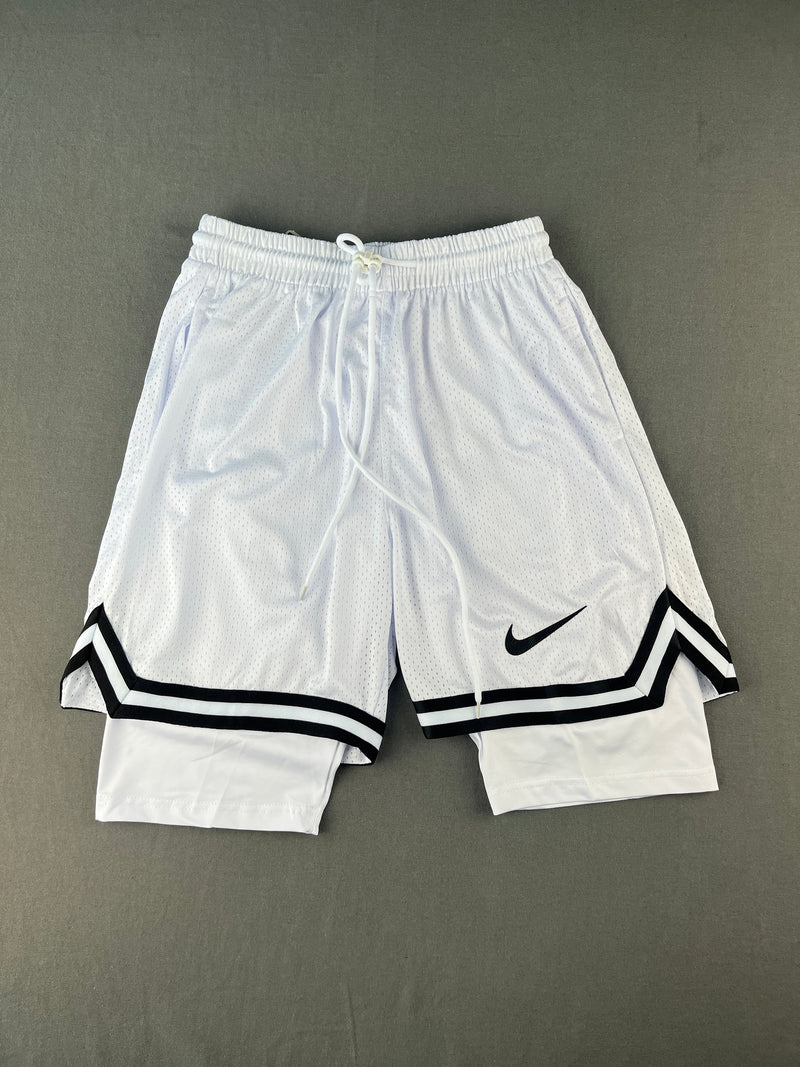 NIKE White Double Deck Shorts