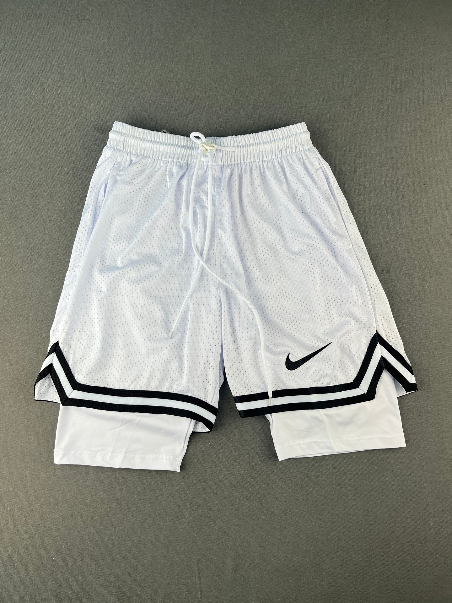 NIKE White Double Deck Shorts